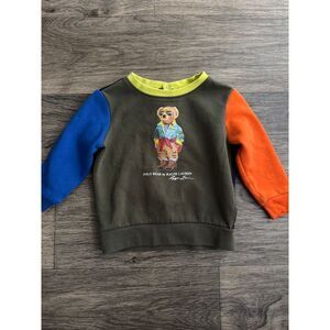 Polo Ralph‎ Lauren Bear Colorblock Sweatshirt Baby 12 Months